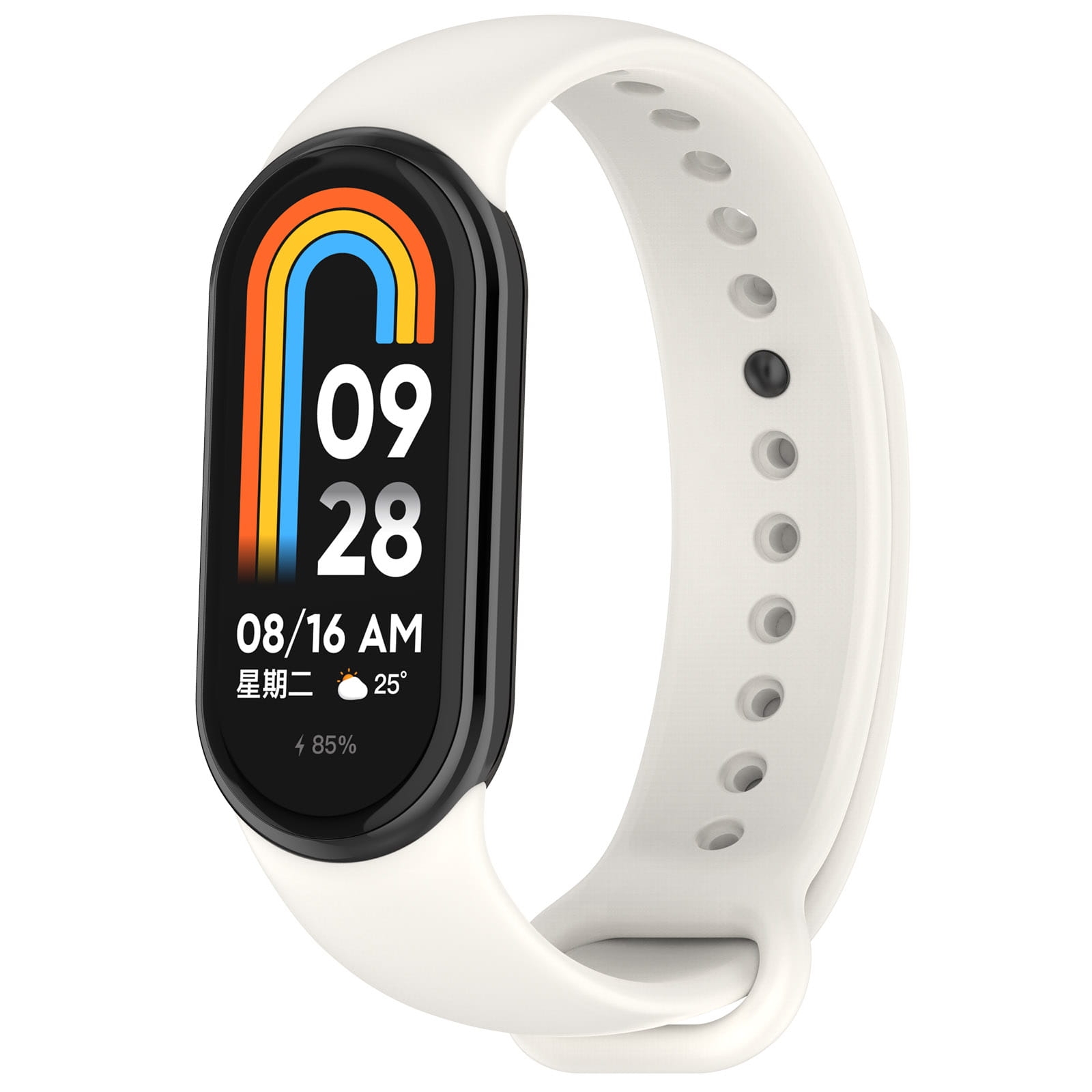 Image of Silikonowy pasek Bizon Strap Watch Dots do Xiaomi Smart Band 10 / 9 / 9 NFC / 8, biały