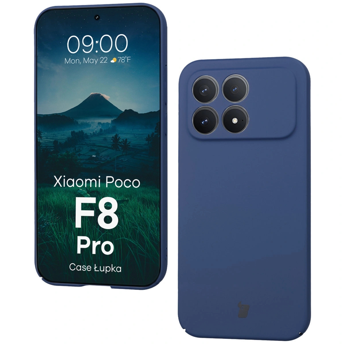 Etui Bizon Case Łupka do Xiaomi POCO F8 Pro, niebieskie