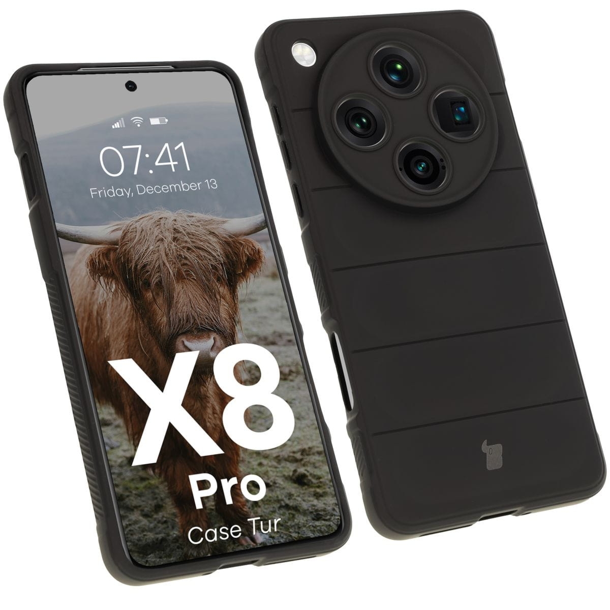 Pancerne etui Bizon Case Tur do Oppo Find X8 Pro, czarne