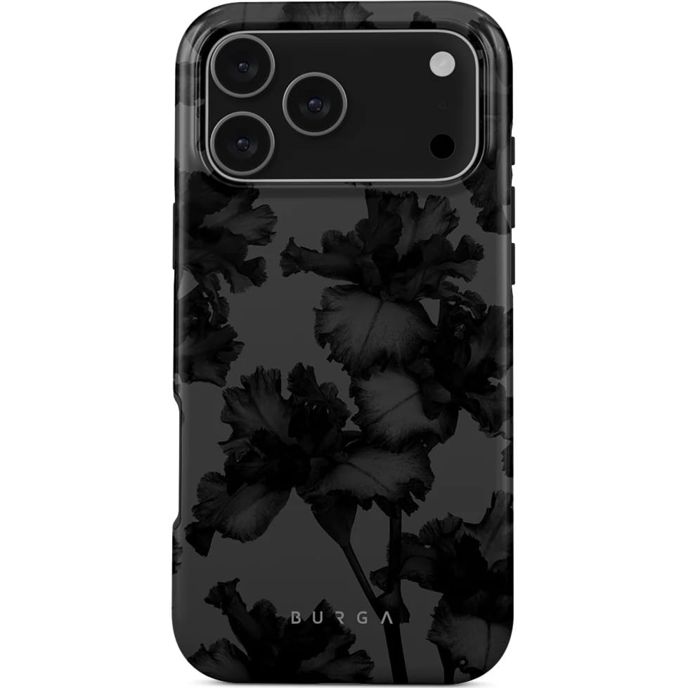 Etui Burga Nucturnal Tough Magnetic do iPhone 17 Pro Max, czarne z kwiecistym wzorem