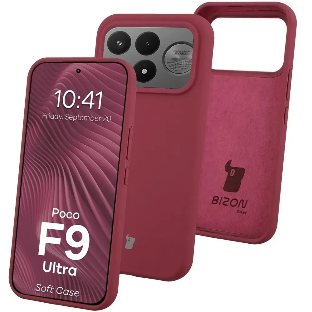 Silikonowe etui Bizon Soft Case do Xiaomi POCO F9 Ultra, ciemnofioletowe
