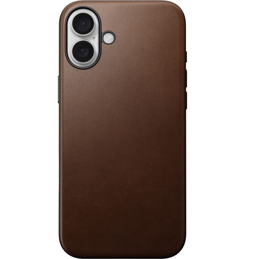 Image of OUTLET: Skórzane etui Nomad Modern Leather MagSafe do iPhone 16 Plus, brązowe
