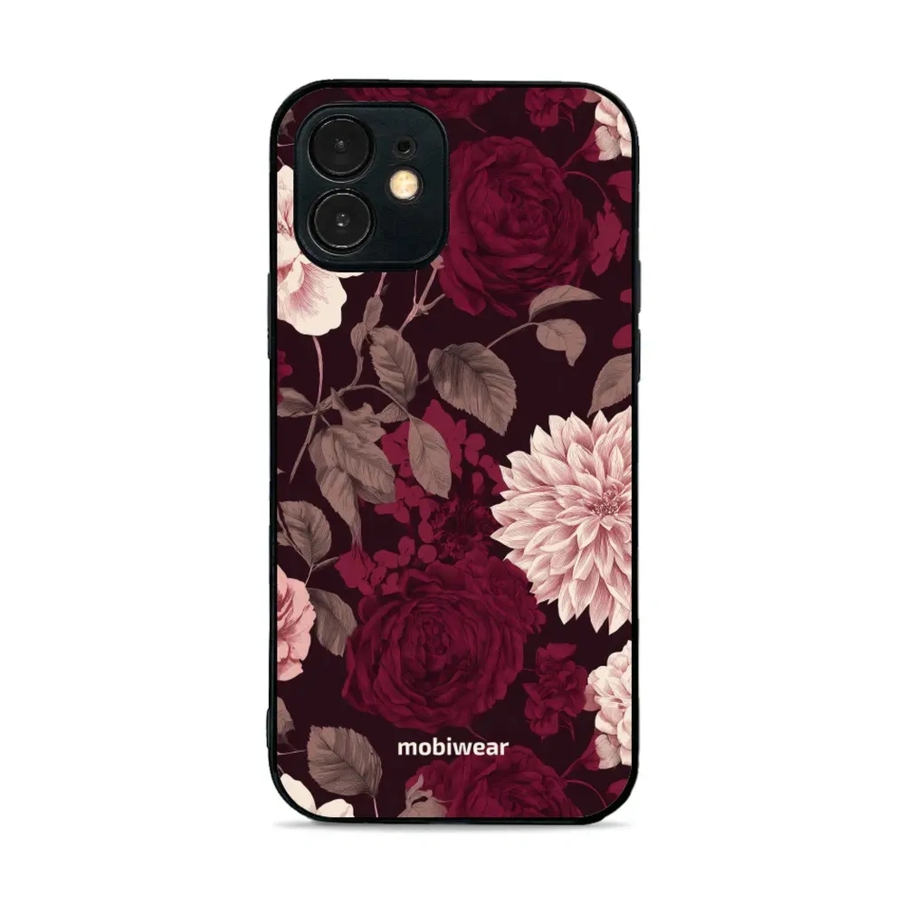 Etui ochronne do iPhone 12 mini, Mobiwear Glossy Case, wino i dalie