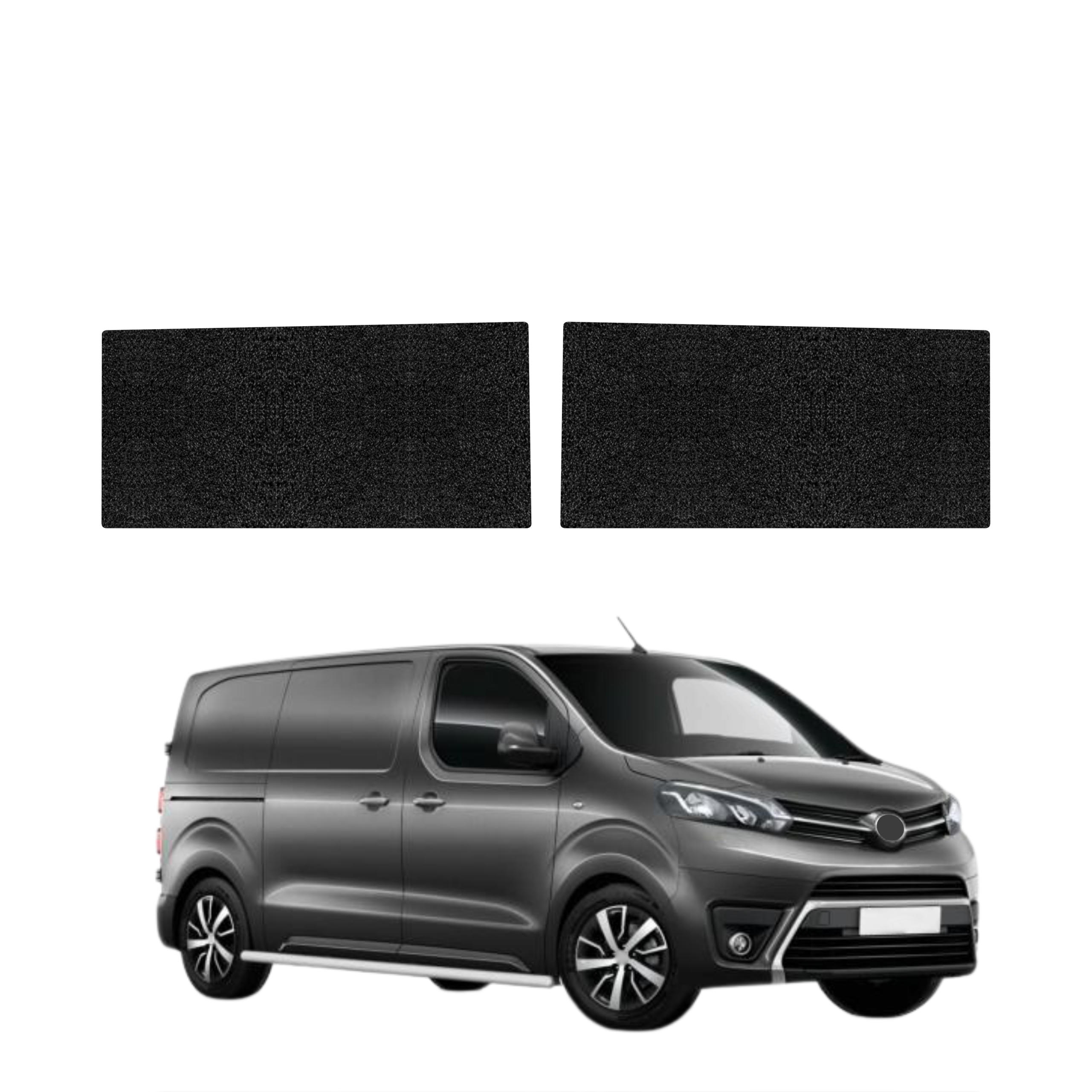 2w1 Czarna powłoka techniczna Grizz Protector na przednie progi bez wcięcia Toyota Proace (2024-2026)