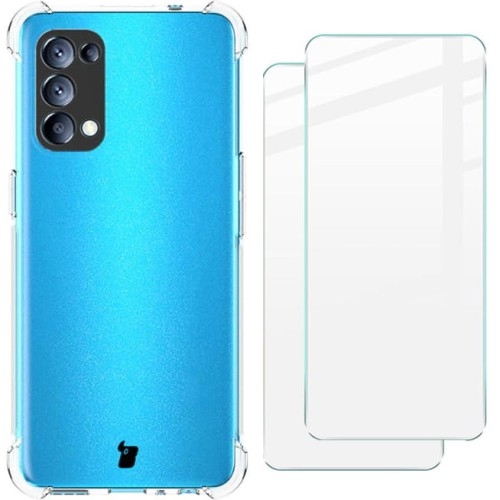 Image of Etui + 2x szkło Bizon Case Clear Pack do Oppo Reno 5 5G, przezroczyste