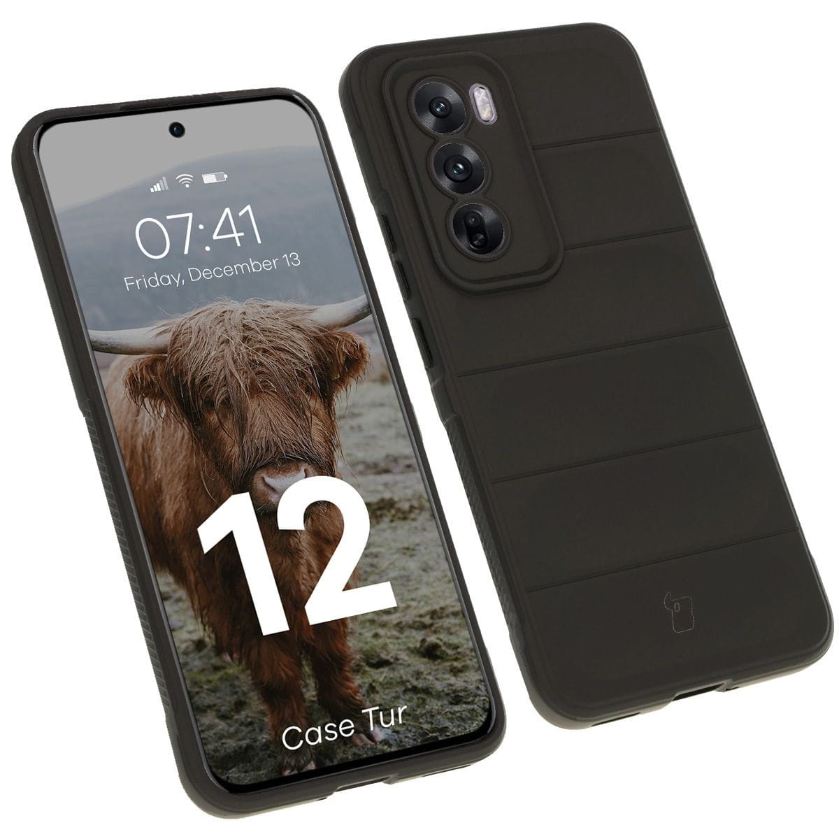 Image of Pancerne etui Bizon Case Tur do Oppo Reno 12, czarne