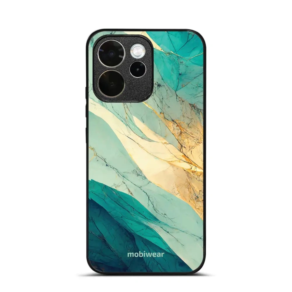 Etui ochronne do Oppo Reno 15 FS, Mobiwear Glossy Case, turkusowy marmur