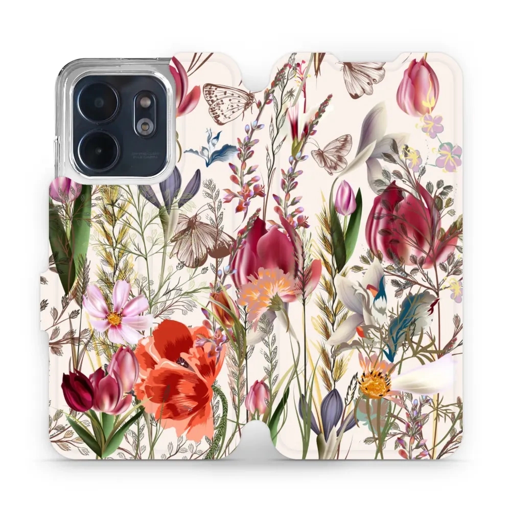 Etui z klapką do Infinix Smart 9, Mobiwear Book, bukiet kwiatów