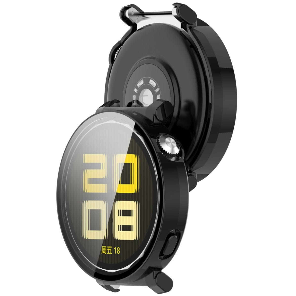 Etui ze szkłem do zegarka Bizon Case Watch Adamo do Huawei Watch GT 5 Pro 42 mm czarne