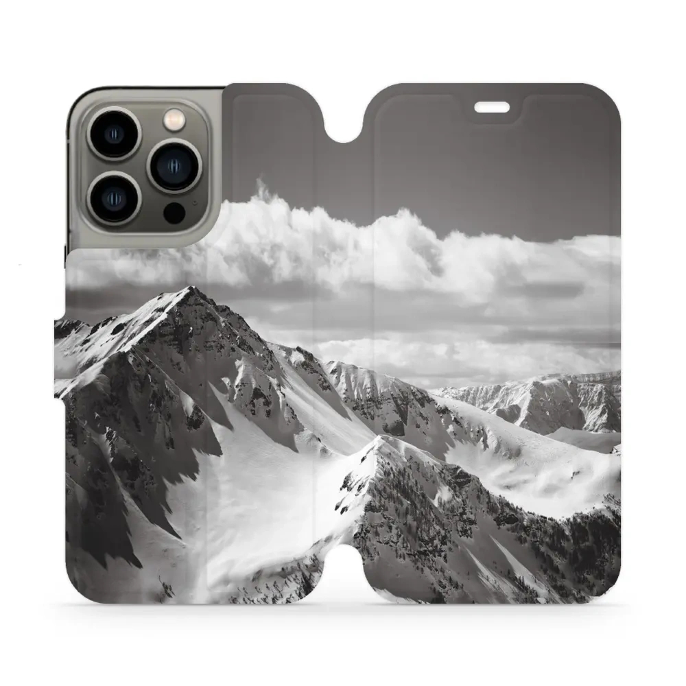 Etui z klapką do iPhone 13 Pro, Mobiwear Book, górski szczyt
