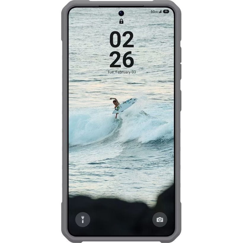 OUTLET: Etui pancerne ze smyczką Urban Armor Gear Pathfinder Clear Mag Bundle do MagSafe do Galaxy S26 Ultra, przezroczysto-szare z zielonym elementem