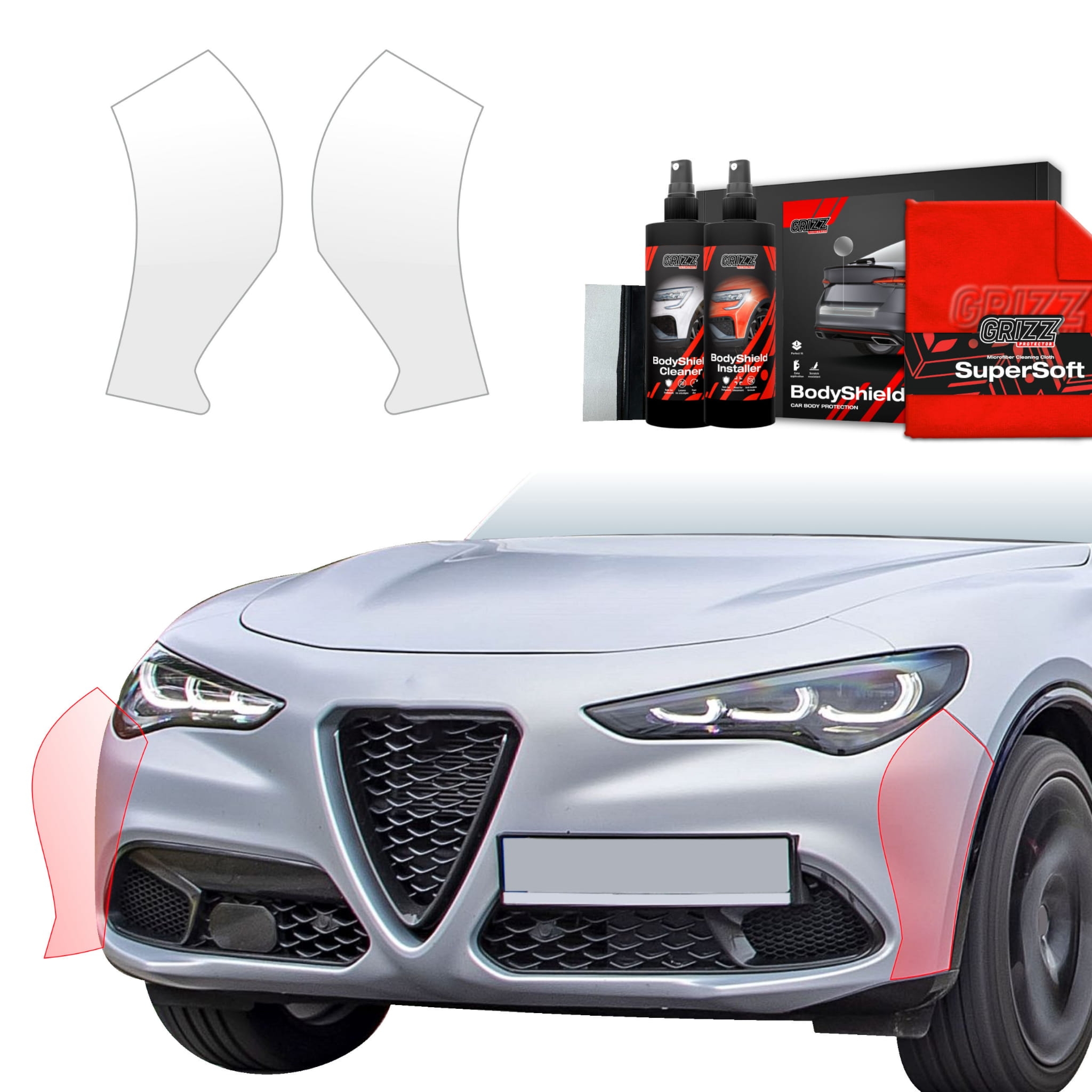 2w1 Folia ochronna Grizz Protector na zderzak do Alfa Romeo Stelvio (2023-2026)