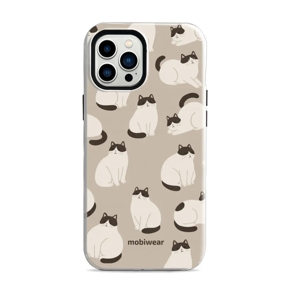 Etui ochronne do iPhone 12 Pro Max, Mobiwear Elite Pro, kawa miau