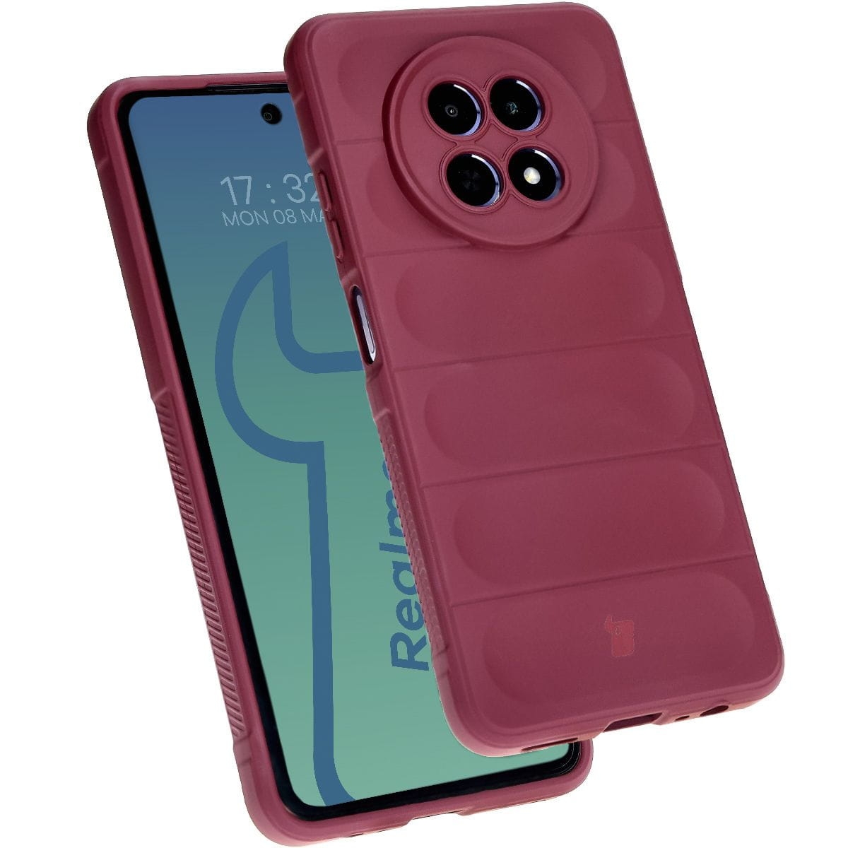Image of Pancerne etui Bizon Case Tur do Realme 12 / 12x, burgundowe
