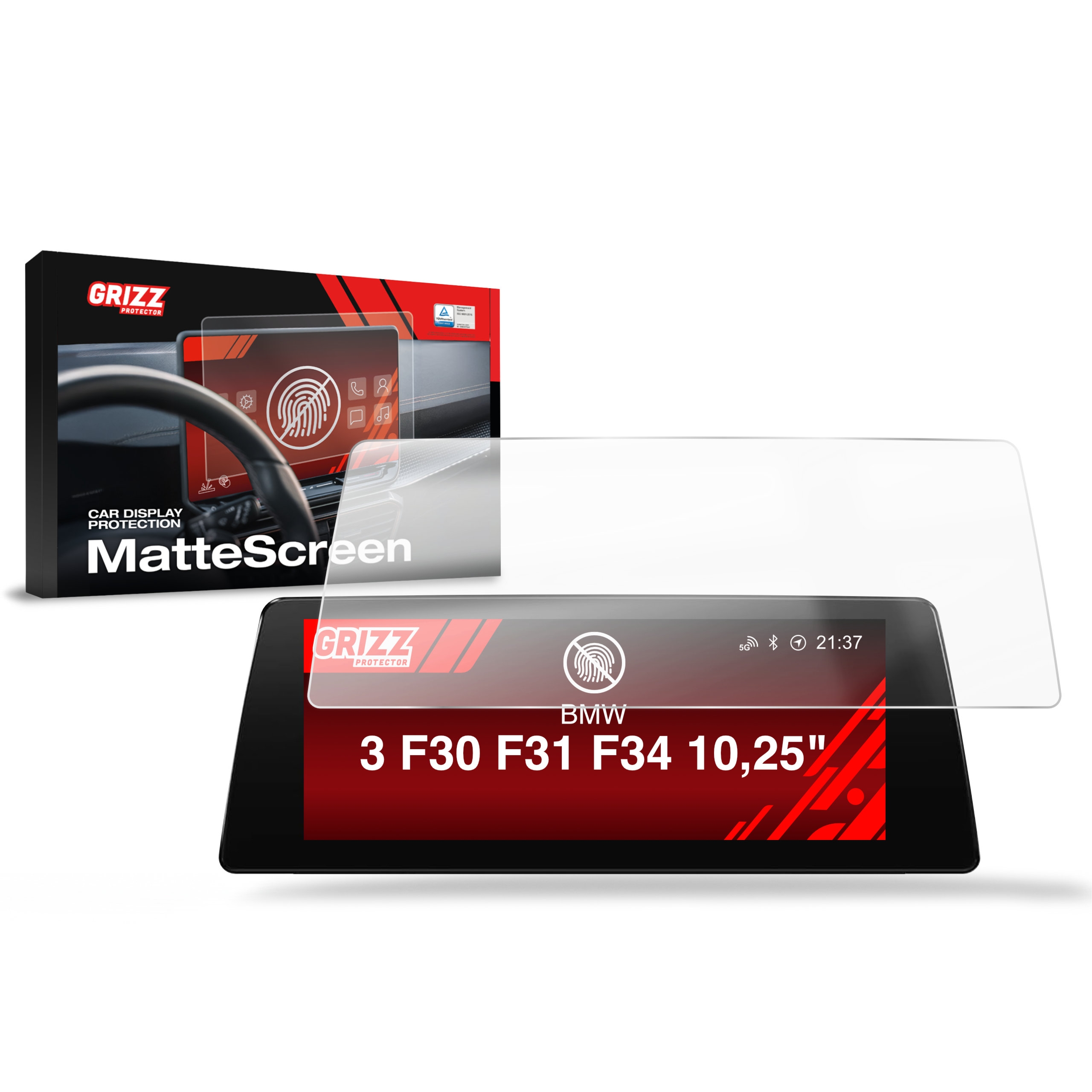 OUTLET: Folia matowa Grizz Protector do BMW 3 F30 F31 F34 Android Radio 10,25″ (2012-2020)