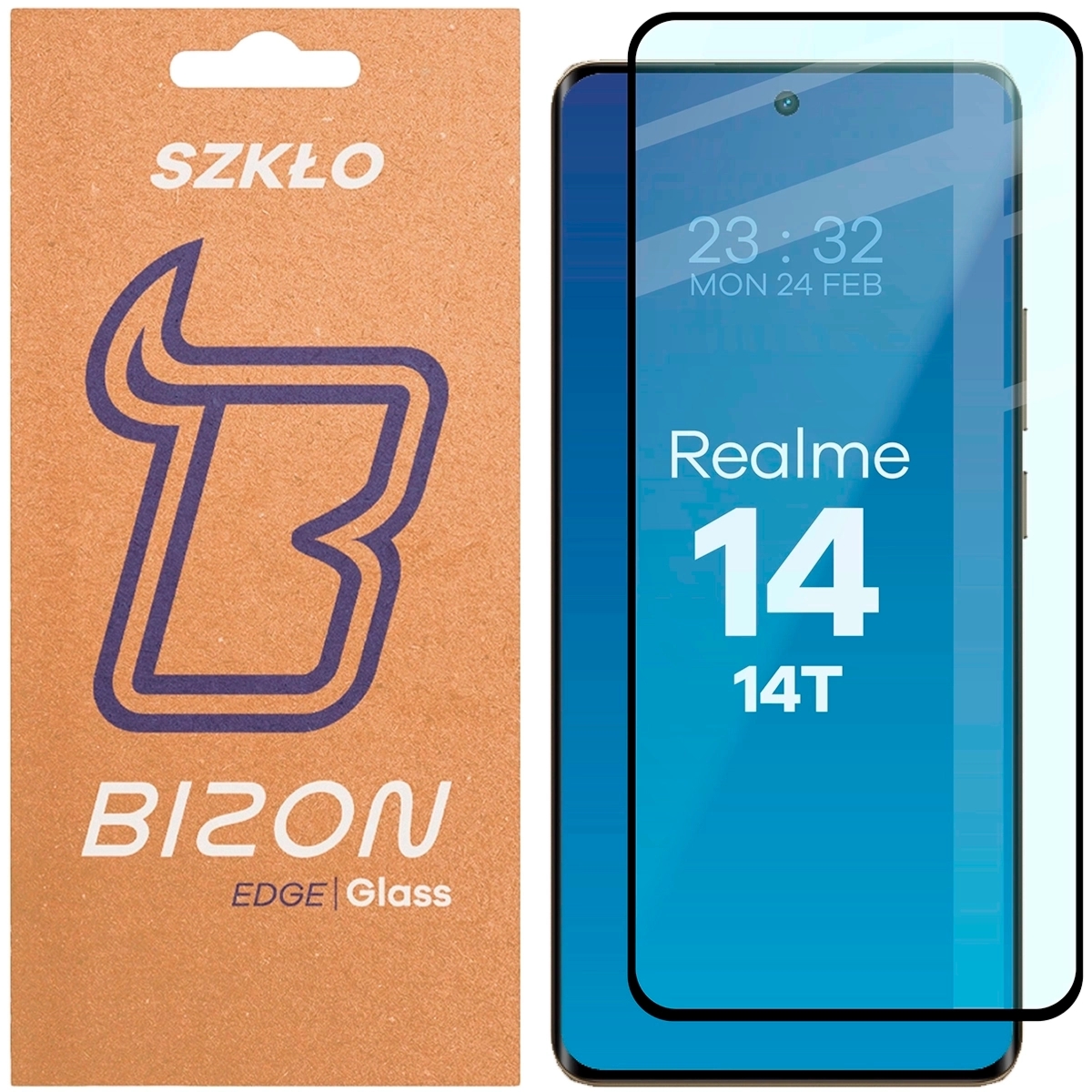 Szkło hartowane Bizon Glass Edge do Realme 14 5G/14T 5G, czarna ramka