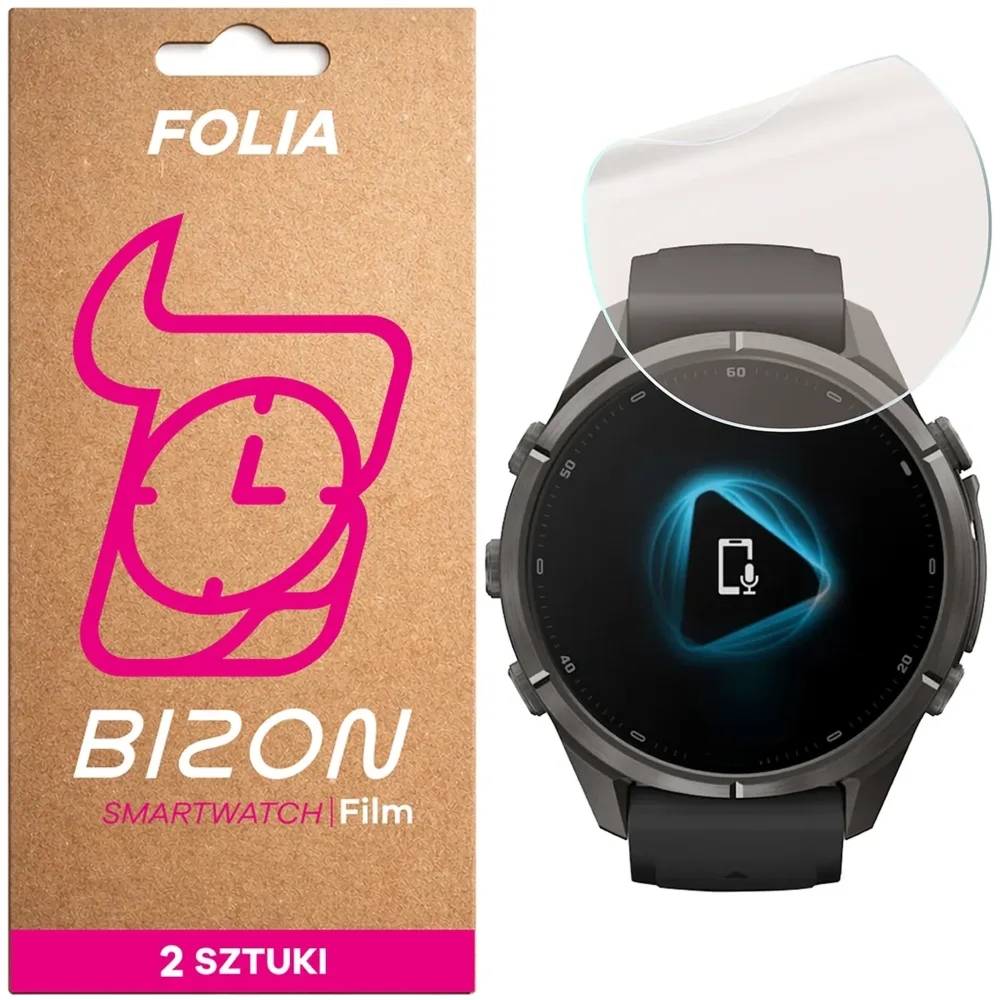 Folia matowa Bizon Watch Film Matte Duo do Garmin Fenix 9 Pro (43 mm), 2 sztuki
