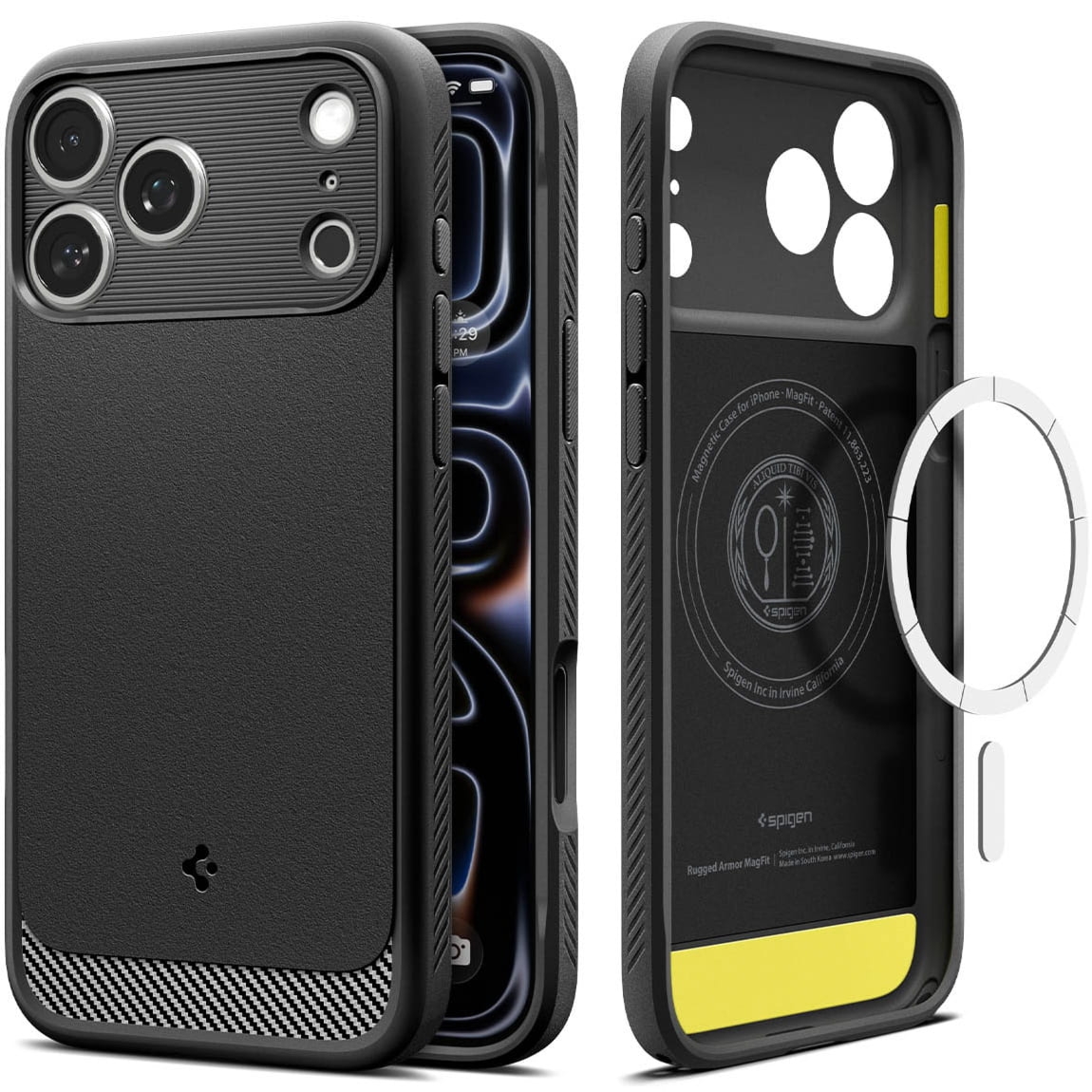 Etui Spigen Rugged Armor Mag do MagSafe do iPhone 17 Pro Max, czarne