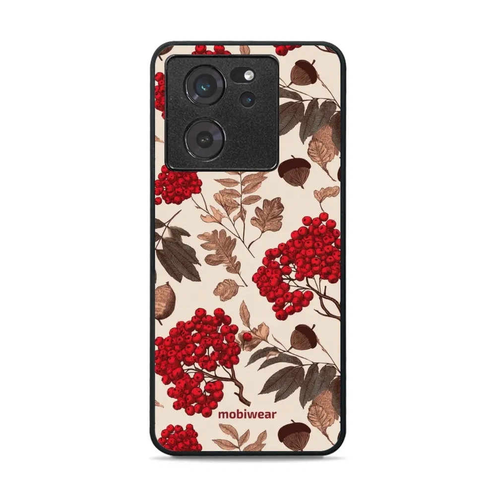 Etui ochronne do Xiaomi 13T, Mobiwear Glossy Case, jarzębina na ecru