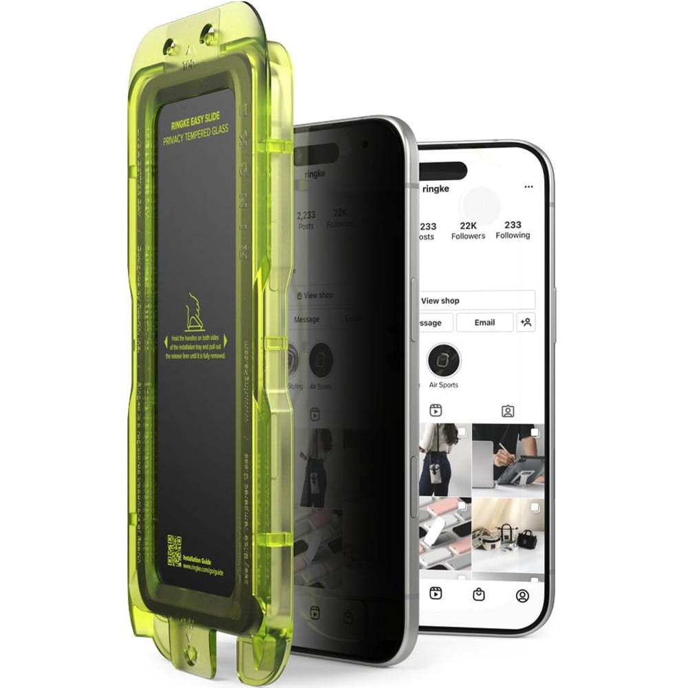 Szkło prywatyzujące na ekran z aplikatorem Ringke Easy Slide 2-Pack Privacy do iPhone Air, 2 sztuki