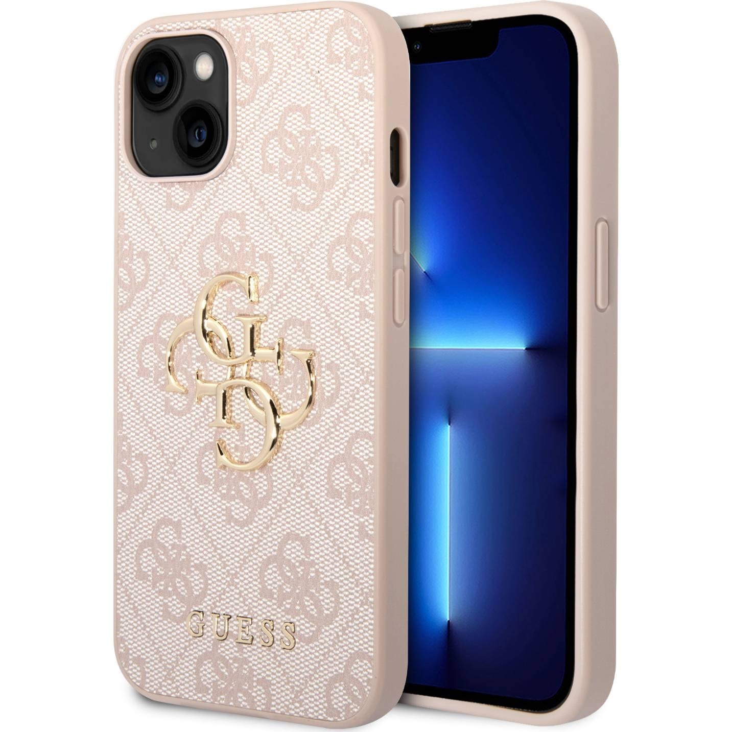 OUTLET: Etui Guess HardCase 4G Big Metal Logo do iPhone 15, różowe