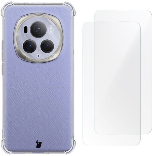 Image of Etui + 2x folia Bizon Case Clear Pack do Honor Magic6 Pro, przezroczyste (1)