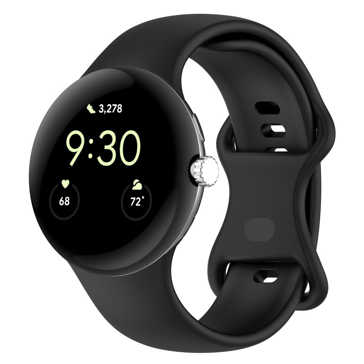 Image of Silikonowy pasek Bizon Strap Watch Silicone S do Google Pixel Watch 3 (45mm), czarny