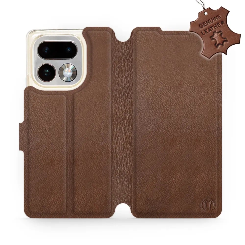 Etui z naturalnej skóry do Realme 16 Pro Plus 5G, Mobiwear Leather, brązowe