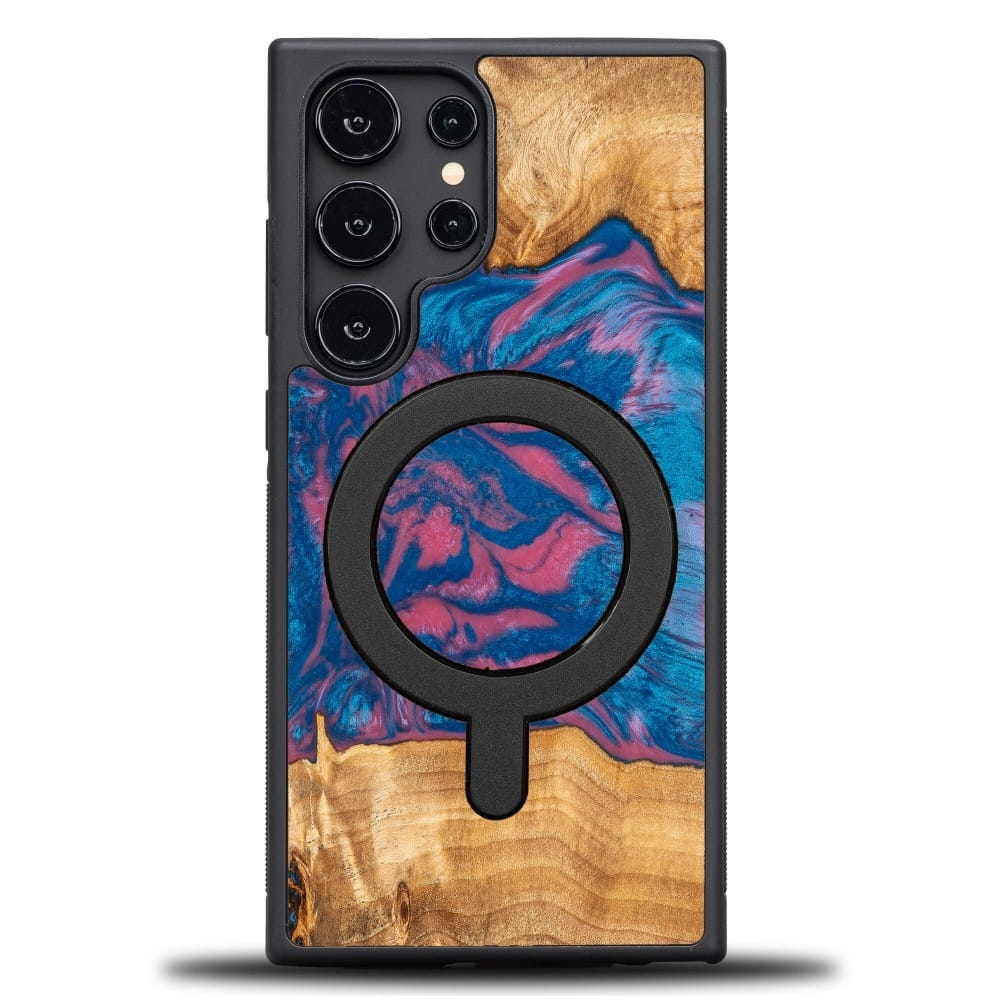 Image of Drewniane etui do Galaxy S25 Ultra, Bewood Unique Neons Vegas do MagSafe