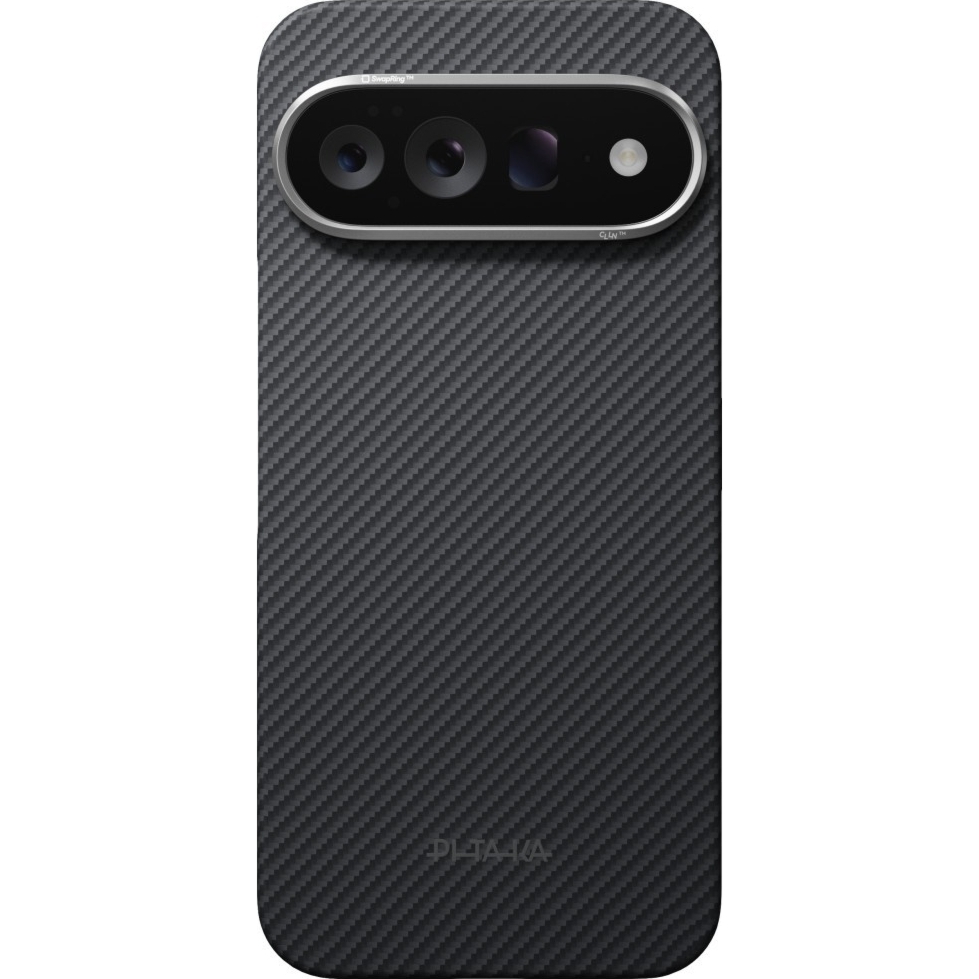 Etui aramidowe z programowalnymi przyciskami Pitaka Edge Case do Google Pixel 11 Pro XL, do MagSafe, czarno-szare