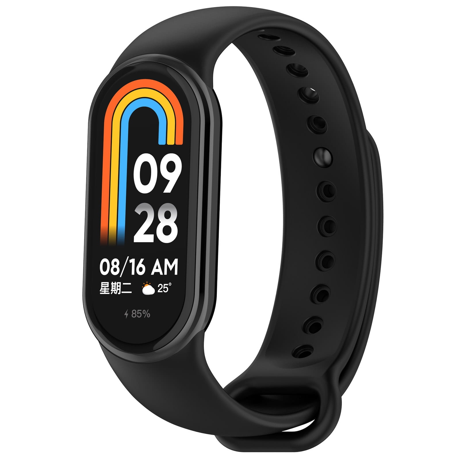 Image of Silikonowy pasek Bizon Strap Watch Dots do Xiaomi Smart Band 10 / 9 / 9 NFC / 8, czarny