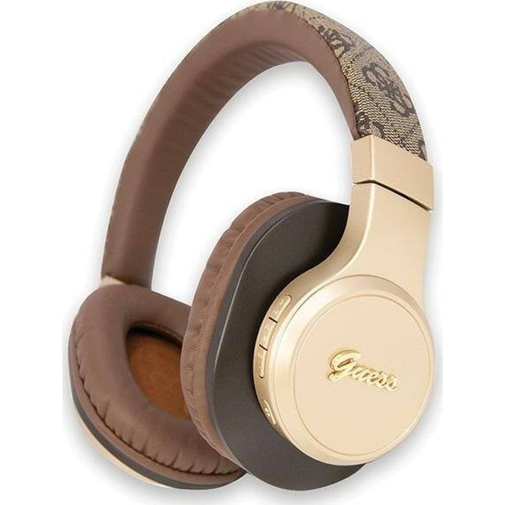 Image of Bezprzewodowe słuchawki nauszne Guess 4G Metal Logo Bluetooth, brązowe