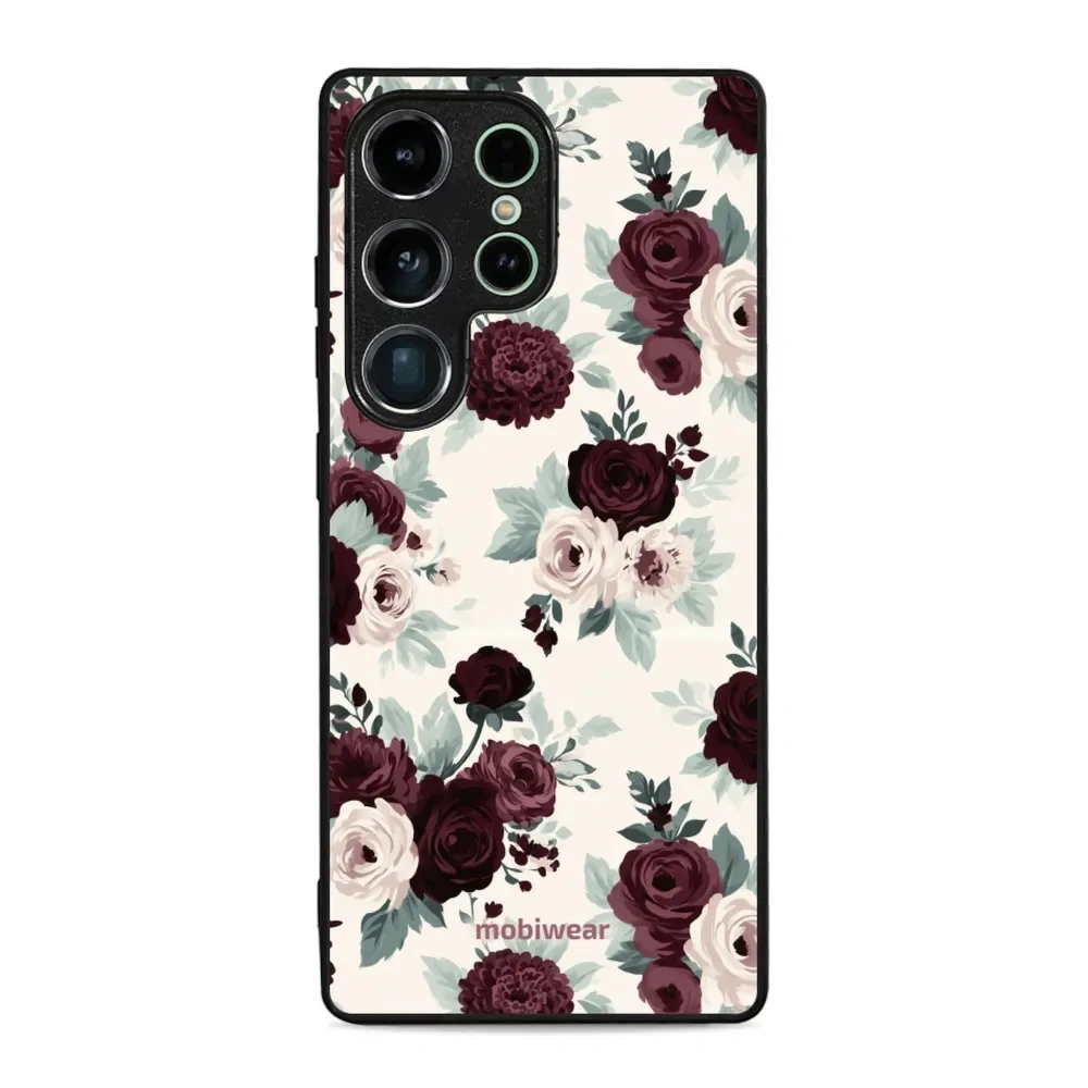 Etui ochronne do Galaxy S25 Ultra, Mobiwear Glossy Case, róże z szałwią na kremie
