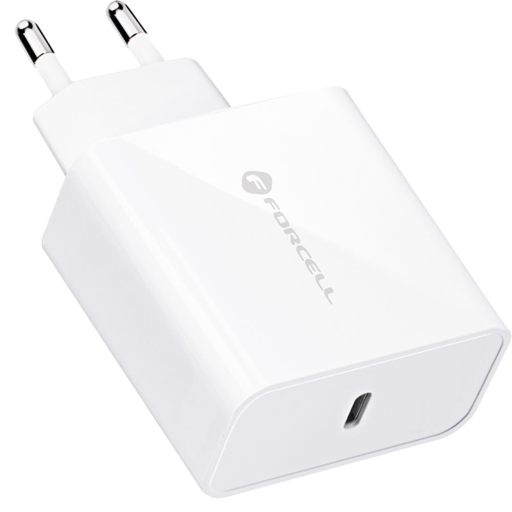 Ładowarka sieciowa USB-C PD, QC 4.0, 45W, Forcell Wall Charger, biała