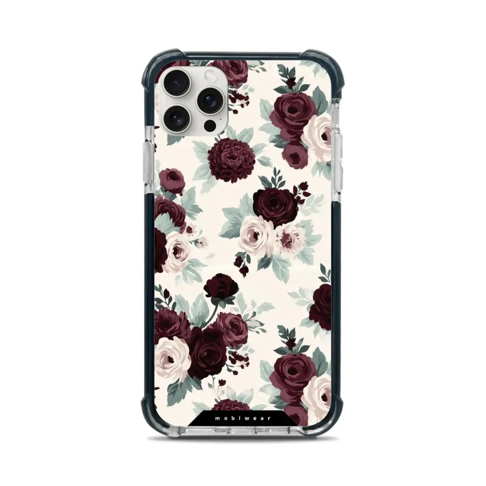 Etui ochronne do iPhone 11 Pro Max do MagSafe, Mobiwear Elite Bumper, róże z szałwią na kremie