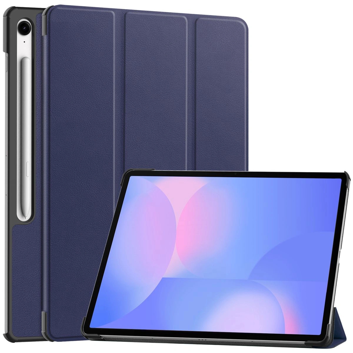 Image of Etui z klapką Bizon Case Tab Croc do Galaxy Tab S10 FE Plus, granatowe