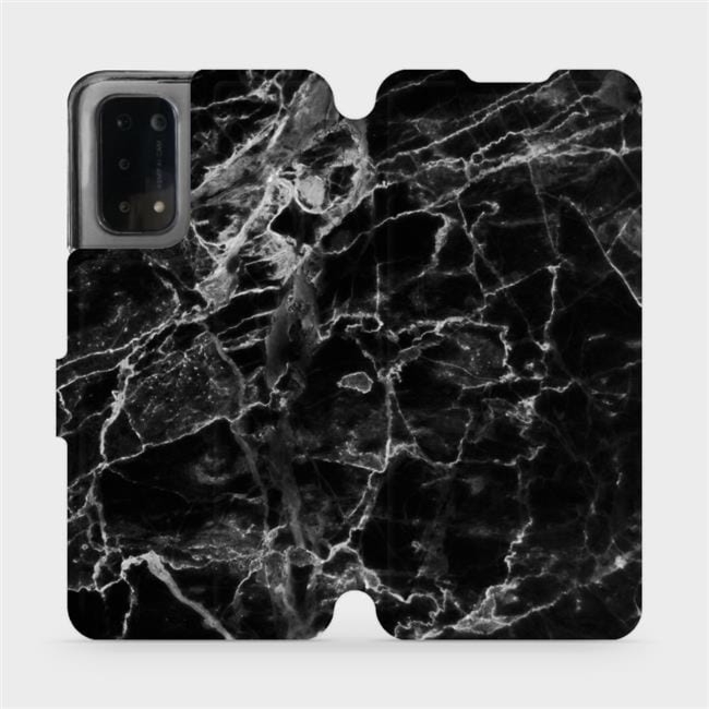 Etui z klapką do Oppo A54 5G, Mobiwear Book, czarny marmur