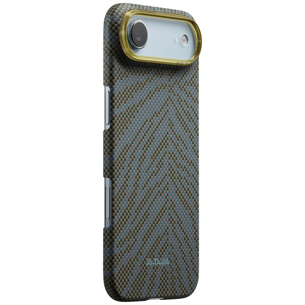 Etui aramidowe Pitaka Edge Case do MagSafe, do iPhone Air, brązowo-zielone z wzorem