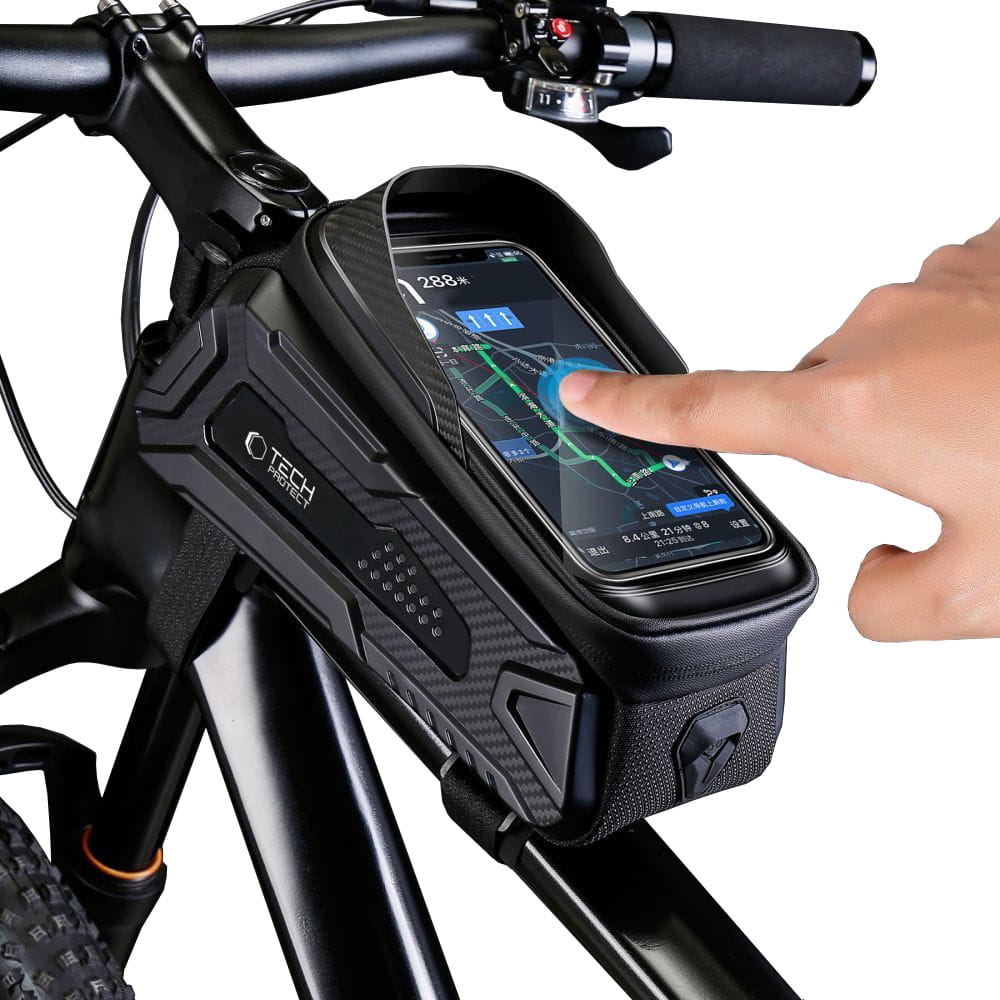 Image of Uchwyt rowerowy, sakwa, torba na ramę na telefon Tech-Protect V2 L, czarna