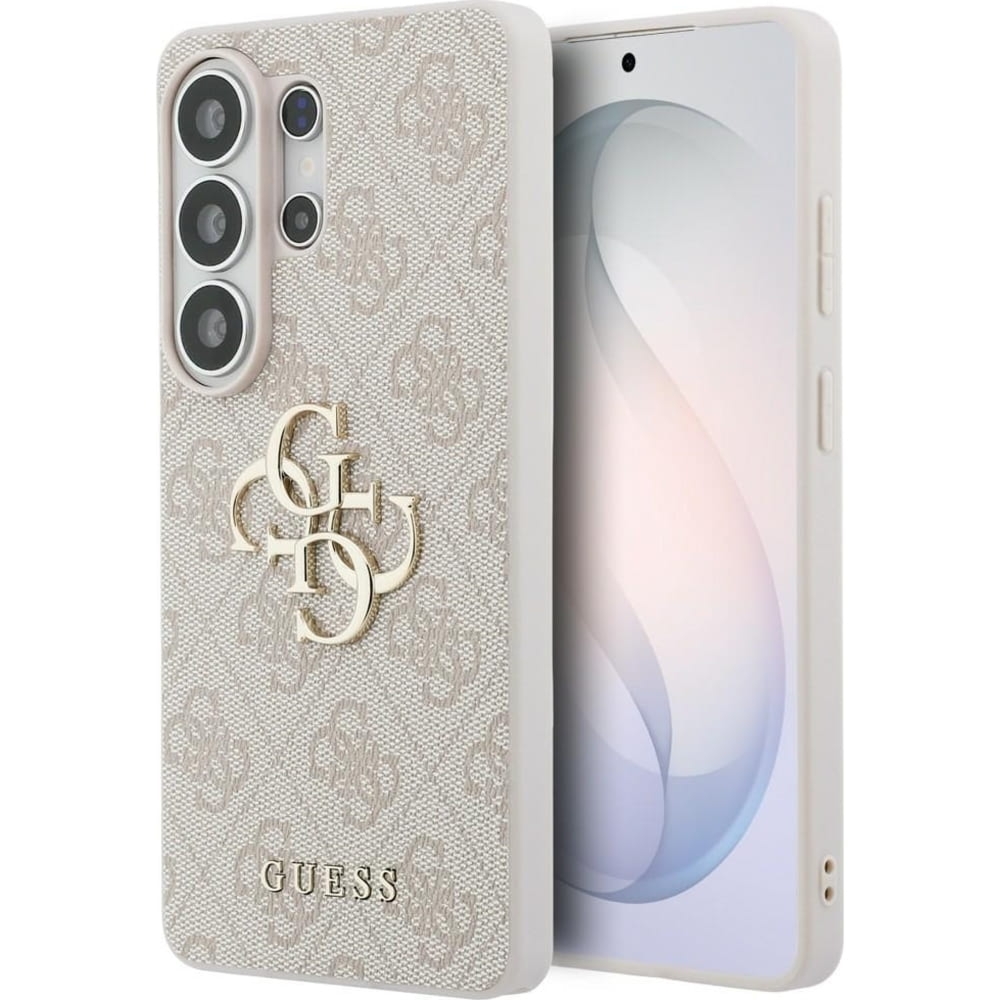 Etui Guess Hardcase Leather do Galaxy S26 Ultra, różowe Big Logo Guess