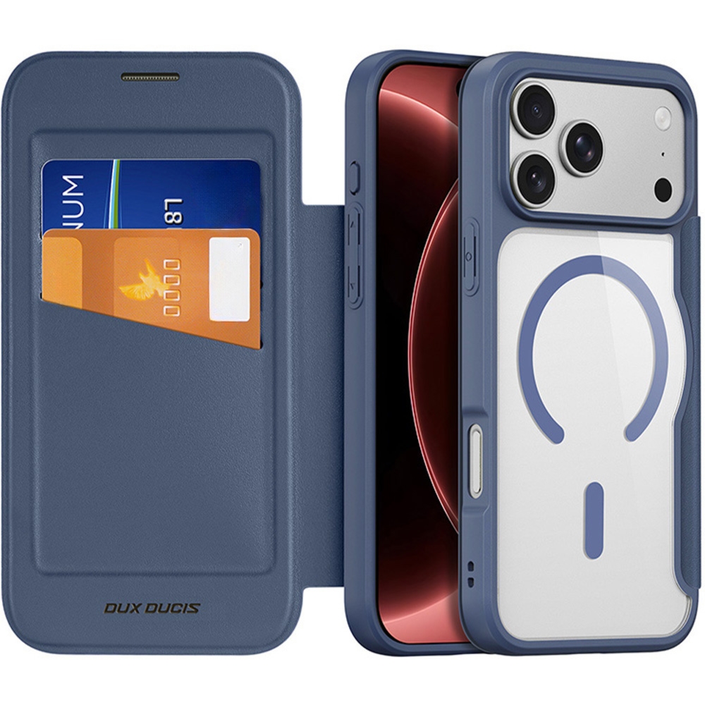 Etui Dux Ducis Skin X Pro Magnetic do iPhone 18 Pro Max / 17 Pro Max do MagSafe, przezroczysto-niebieskie