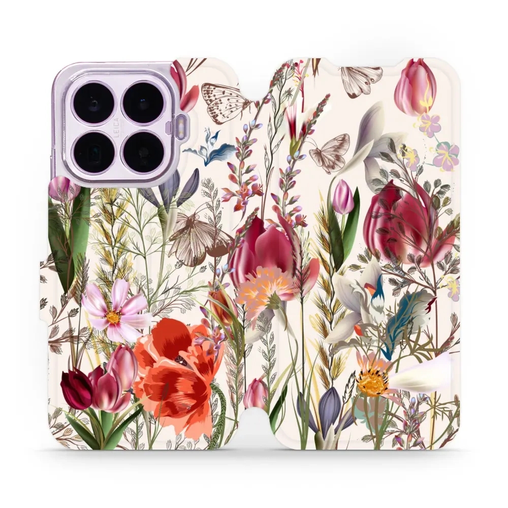 Etui z klapką do Xiaomi 17T, Mobiwear Book, bukiet kwiatów
