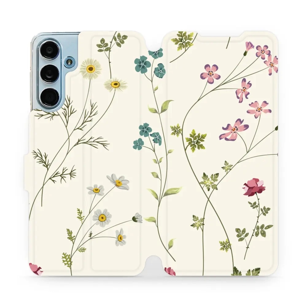 Etui z klapką do Galaxy M55 5G, Mobiwear Book, polne kwiaty