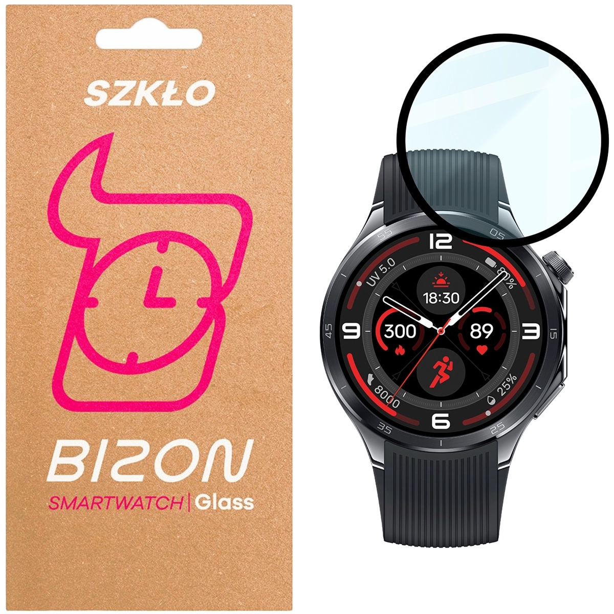 Szkło hybrydowe Bizon Watch Glass Edge Hybrid dla OnePlus Watch 3, czarne