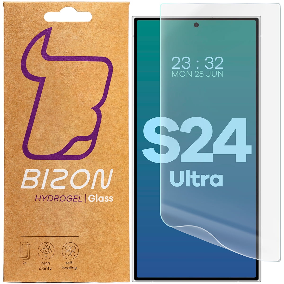 Folia hydrożelowa na ekran Bizon Film Hydrogel Front Duo do Galaxy S24 Ultra, 2 sztuki