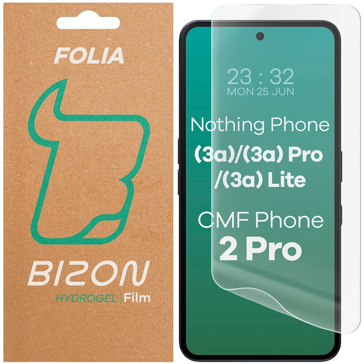 Folia hydrożelowa na ekran Bizon Film Hydrogel Front do Nothing Phone (3a) / (3a) Pro / (3a) Lite / CMF Phone 2 Pro, 1 sztuka