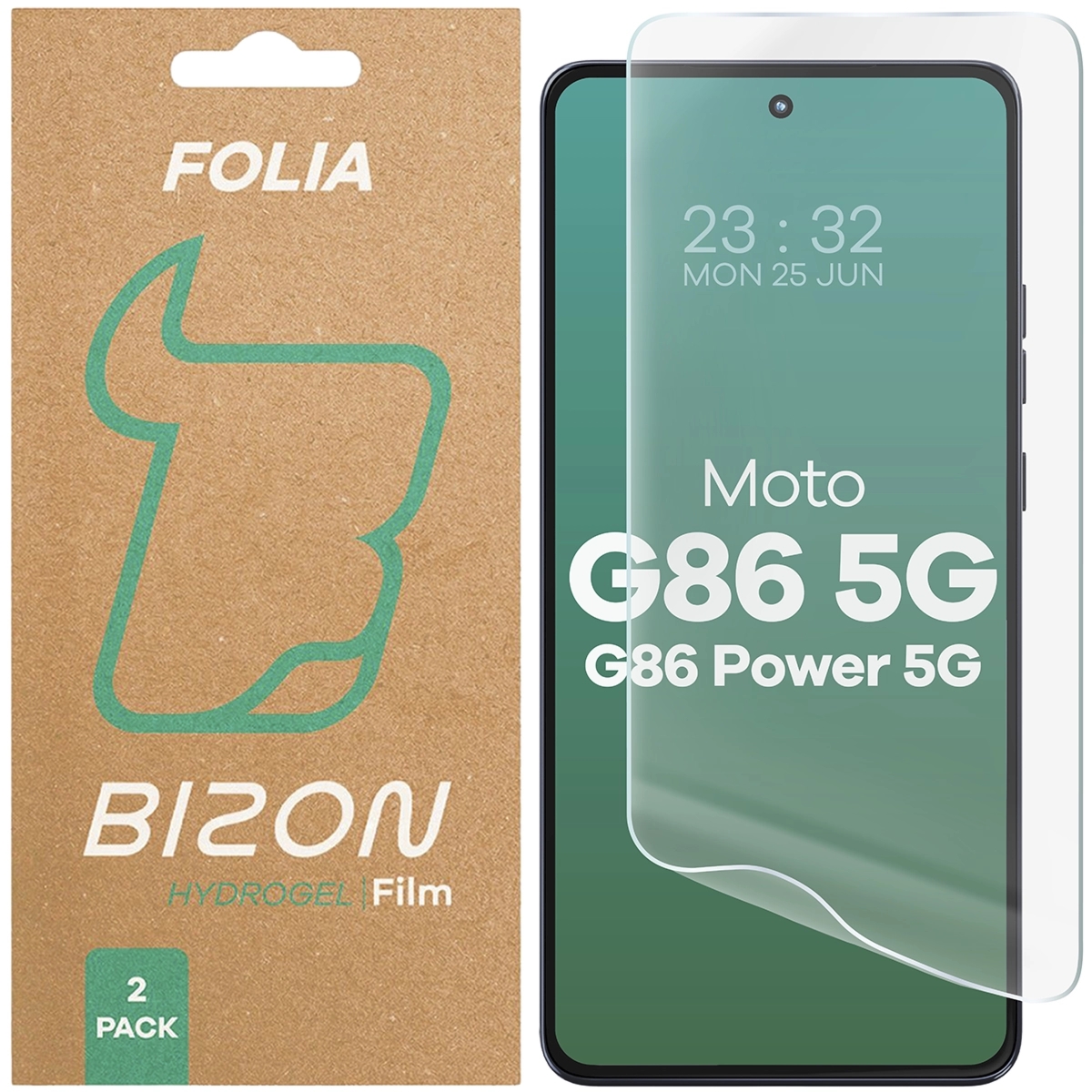 Folia hydrożelowa na ekran Bizon Film Hydrogel Front Duo do Motorola Moto G86 5G / G86 Power 5G, 2 sztuki