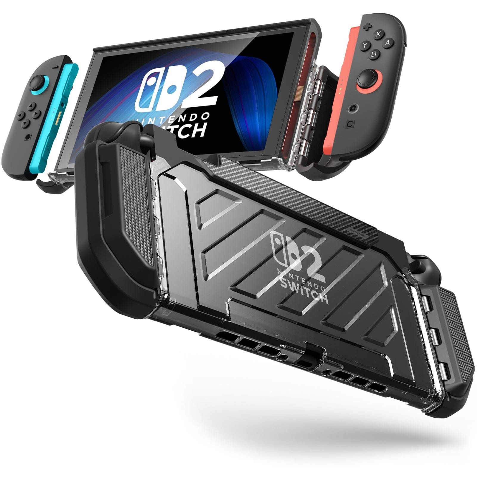 Etui pancerne Supcase UB Pro Nintendo Switch 2, przezroczysto-czarne