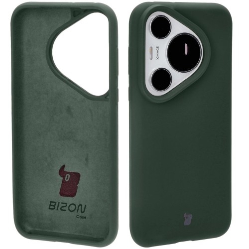 Image of Silikonowe etui Bizon Soft Case do Huawei Pura 70 Pro / Pro+, ciemnozielone