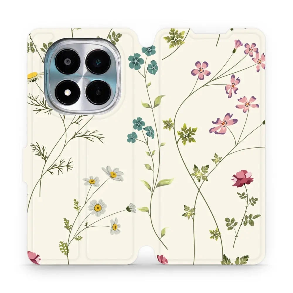 Etui z klapką do Xiaomi POCO M8 Pro 5G, Mobiwear Book, polne kwiaty